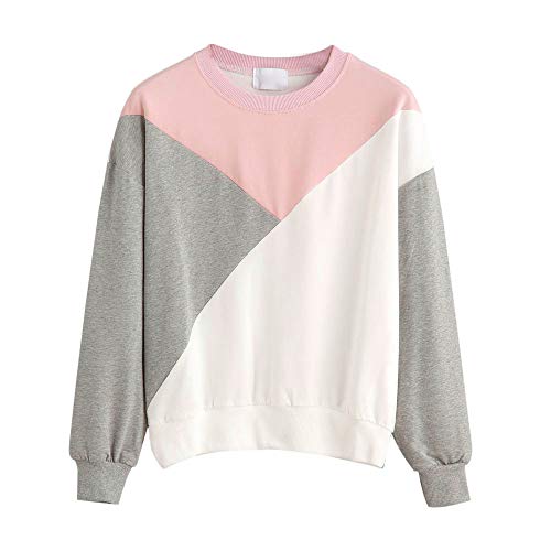 Clearance!Dressin_Women's Long Sleeve Fashion Casual Patchwork Sweatshirt Pullover Tops