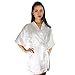 Bachelorette White Satin Rhinestone Bride Robe