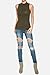TheMogan Women's Mock Neck Long Sleeve Top Stretch Cotton High Neck Slim Fit T-Shirt