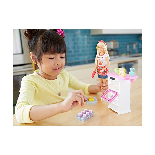 Barbie FHP57 - Barbie-Puppe mit Backofen und aufgehendem Gebäck, Spielzeug ab 3 Jahren – Bild 3