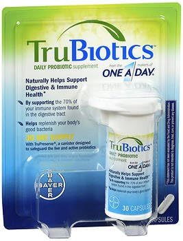 TruBiotics Daily Probiotic, 30 Capsules - Gluten Free, Soy Free Digestive + Immune Health Support Supplement for Men and Women (Pack of 4)