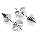 JewelrieShop Punk Cone Style Stud Earrings Nickel-free Stainless-steel Metal Pin