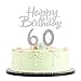 LVEUD Silver Glitter 0-9 Cake Topper and Happy Birthday Cake Topper For 18th-21th-30th-40th-50th-60th-70th-80th-90th Birthday Party Decoration Supplies of set 21