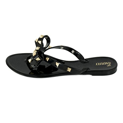 3 Tengyufly+Womens+Rivets+Bowtie+Sandal