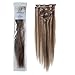 Emosa Clips in Remy Human Hair Extensions for Women Beauty Hot Sale (#4/27-medium brown mixed with dark blonde) (7pcs 15inch, medium brown mixed with dark blonde)