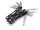 Compact Durable Pocket Multitool Knife, Plier, Screwdriver Tool Set with Screwdriver bits and Nylon Sheath. Perfect Kit for Survival, Emergency, Camping, Outdoor Use Black