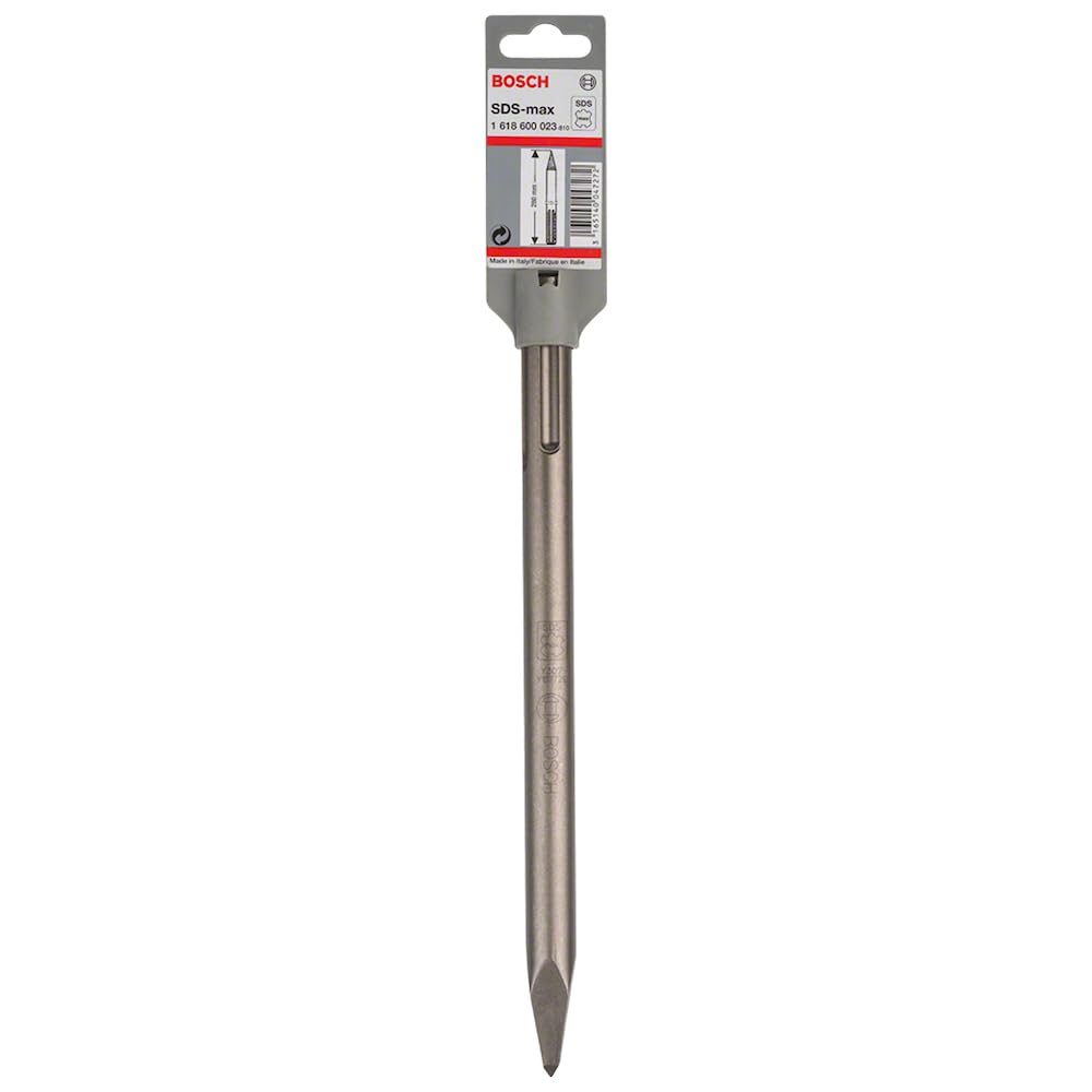 Bosch 1x PRO SDS max-4C Pointed Chisel (for Concrete, Brick, Ø mm, Professional Accessory Rotary Hammer Drill, Break Hammer)