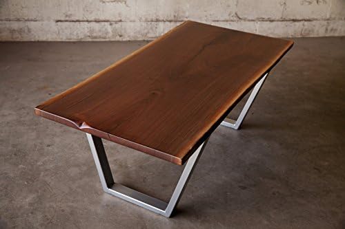 Live Edge Walnut Coffee Table with Powder Coated Steel Base