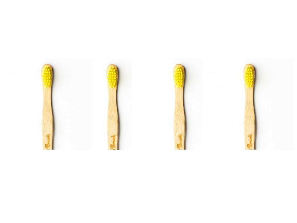 Humble Brush Kids Ultra Soft Toothbrush 4 Pack (4 x Yellow)