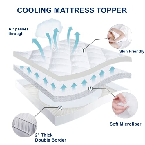 EDILLY Mattress Toppers Queen Extra Thick 400TC 100 Cotton Cooling
