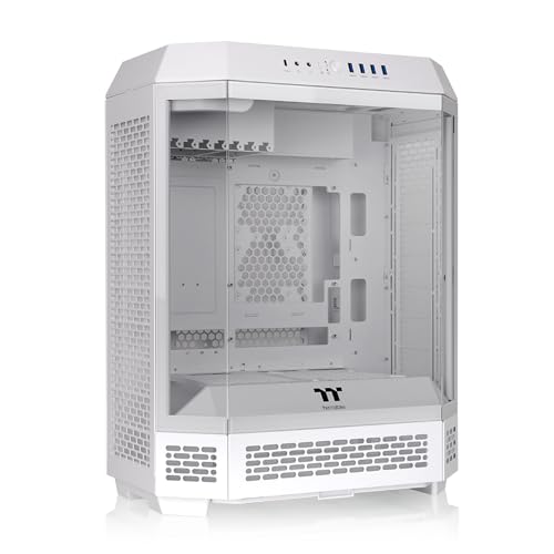 Thermaltake The Tower 600 Snow Mid-Tower ATX Case; 3 Tempered Glass Panels; Hidden-Connector Motherboard Support; Rotational PCI-e Slots; CA-1Z1-00M6WN-00; 3 Year Warranty