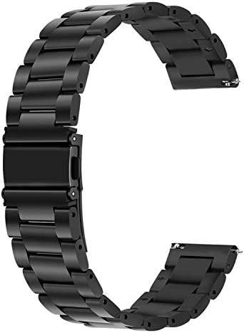 Dmorr For Samsung Galaxy Watch 42mm (SM-R810 & SM-R815) Watch Strap, 20mm Man Solid Metal Stainless Steel Bracelet Belt Replacement for Garmin Vivoactive 3/3 Music, Ticwatch E, Gear Sport/S2 Classic