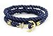 Hallery Alloy Diamond DIY Twining Weave Gilded Anchors Leather Bracelets(No.1)