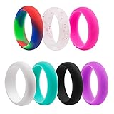 Silicone Wedding Ring For Women, Silicone Wedding Band , iCharmore 7 Rings Pack Engagement Ring, Comfort and Safe For Active Lifestyle