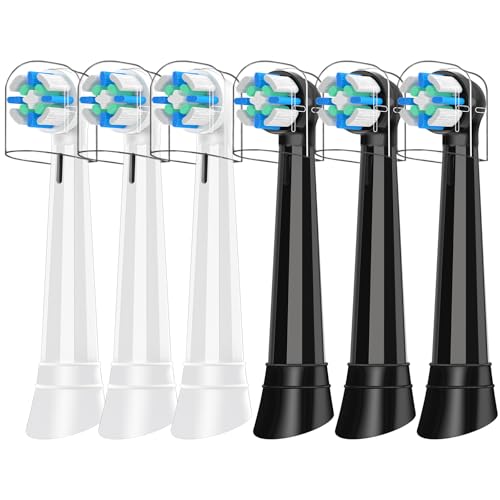 CALLYSONIC Heads Compatible with Oral B IO 2/3/4/5/6/7/8/9/10 Electric Brushes, Care for Your Teeth and Gums (6 Black/White)