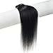 Emosa #1 Jet Black 100% Real Human Hair Luxury Remy Clip in Straight Silky Soft Human Hair Extensions(18inch 7pcs 70g)