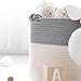 Laundry and Storage Cotton Rope Basket | For Laundry, Toys, Baby Boys and Girls Room | Grey Woven Bins With Handles | Use as Hamper Storage Basket