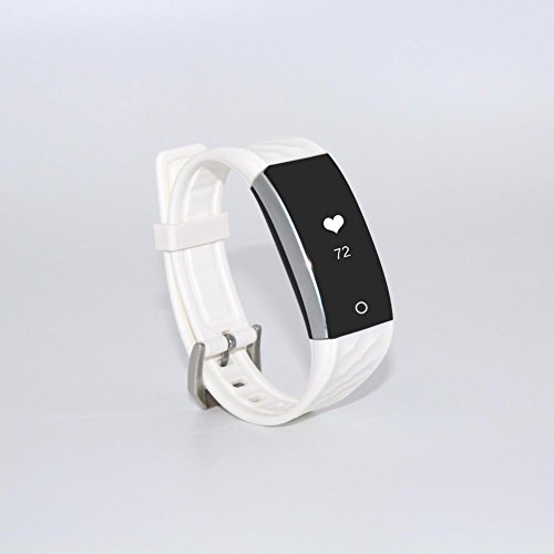 L@YC Smart Dynamic Monitoring Heart Rate Cycling Exercise Sleep Step Bluetooth Information Bracelet, White
