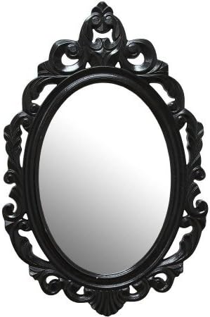 Stratton Home Decor Black Baroque Mirror, Hand-painted