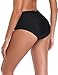 RELLECIGA Women's High Waisted Strap Bikini Bottom, M, Black