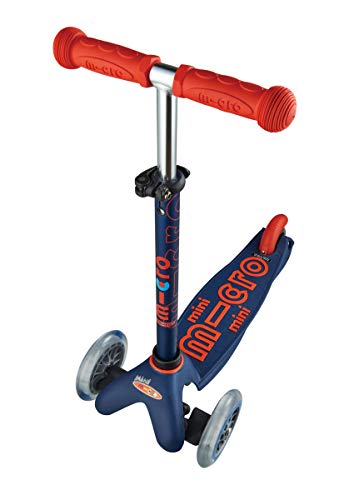 Micro Mini Deluxe 3-Wheeled, Lean-to-Steer, Swiss-Designed Micro Scooter for Kids, Ages 2-5 - Navy Blue - Thumbnail 2