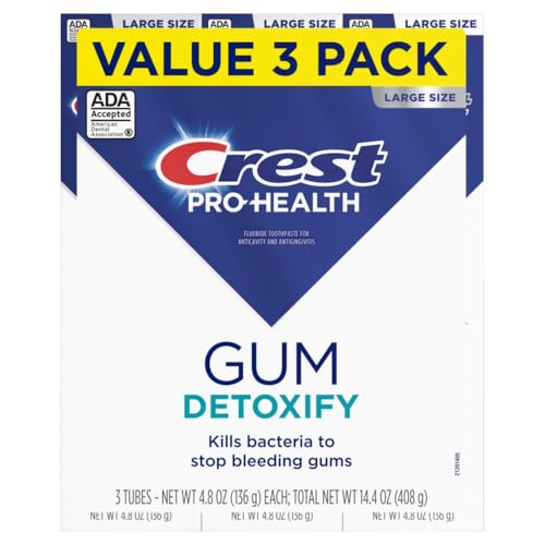 CREST PRO-HEALTH GUM DETOXIFY DEEP CLEAN TOOTHPASTE, 4.8 OZ PACK OF 3 – ANTICAVITY, ANTIBACTERIAL FLOURIDE TOOTHPASTE, CLINICALLY PROVEN, GUM AND ENAMEL PROTECTION, PLAQUE CONTROL