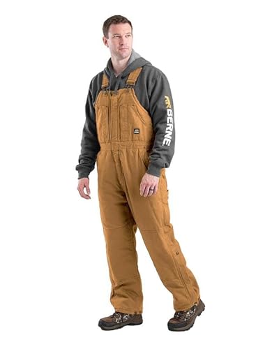 Berne Men's Heartland Insulated Washed Duck Bib Overall, 6XL