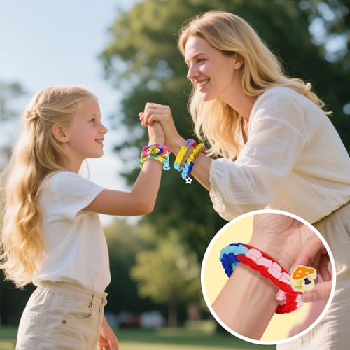 FunzBo 1000pcs Rubber Bracelet Making Kit for Girls, Colorful Elastic Bands for Creating Jewelry and Bracelets, Creative DIY Set, Original Birthday Gift for Children +6 Years