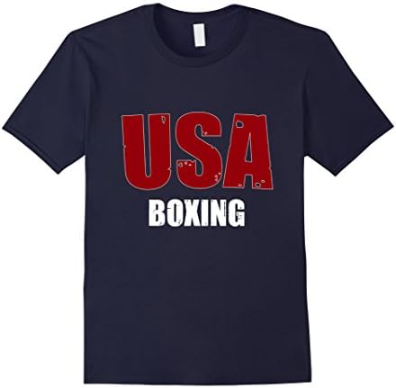Men's USA Boxing T-Shirt American Boxers Tee Large Navy