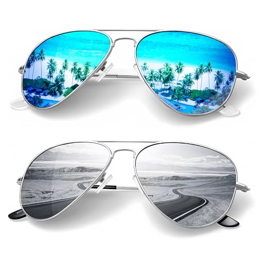 KALIYADI Classic Aviator Sunglasses for Men Women Driving Sun glasses Polarized Lens UV Blocking