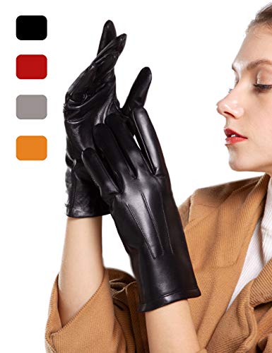 Genuine Leather Gloves for Women Warm driving in Winter Classic Perfect Appearance Touchscreen Texting