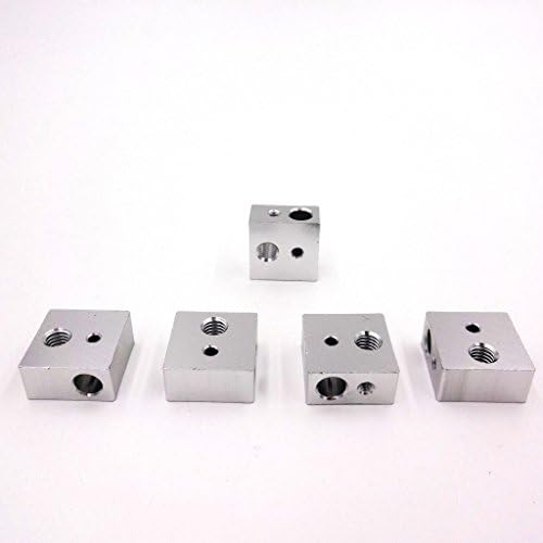 WanPower Aluminum Heater Block for Makerbot MK7 MK8 3D Printer Extruder Hot End (Pack of 5)