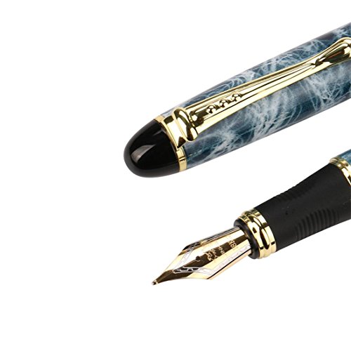 JinHao X450 Fountain Pen Matte Frosted Deluxe Black Extra Fine Nib (K)