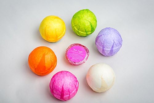 (FLASH SALE) 6 Premium, Handmade in USA, Extra Large Bath Bombs. All-Natural, Ultra Lush Gift Set, w/ Free Bath Truffle, All-Natural Essential Oils For Healing/Relaxation, Soothing Bath Fizzies