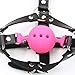 COSY-L Mouth Gag BDSM Bondage Set Sexy Hood Breathable Headgear Harness Ball Slave Fetish Fantasy Mouth with Nose Hook,Pink,small4.0cmthumb 2