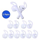 OneCut 5 Pairs Silicone Ear Tips for Apple AirPods/EarPods,Silicone Soft Covers Anti-Slip Sport Earbud Tips, Anti-Drop Ear Hook Gel Headphones Earphones Protective Accessories Tips (White)