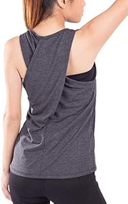Aibrou Camiseta Mujer Deporte Sin Mangas para Yoga Fitness y Deportes