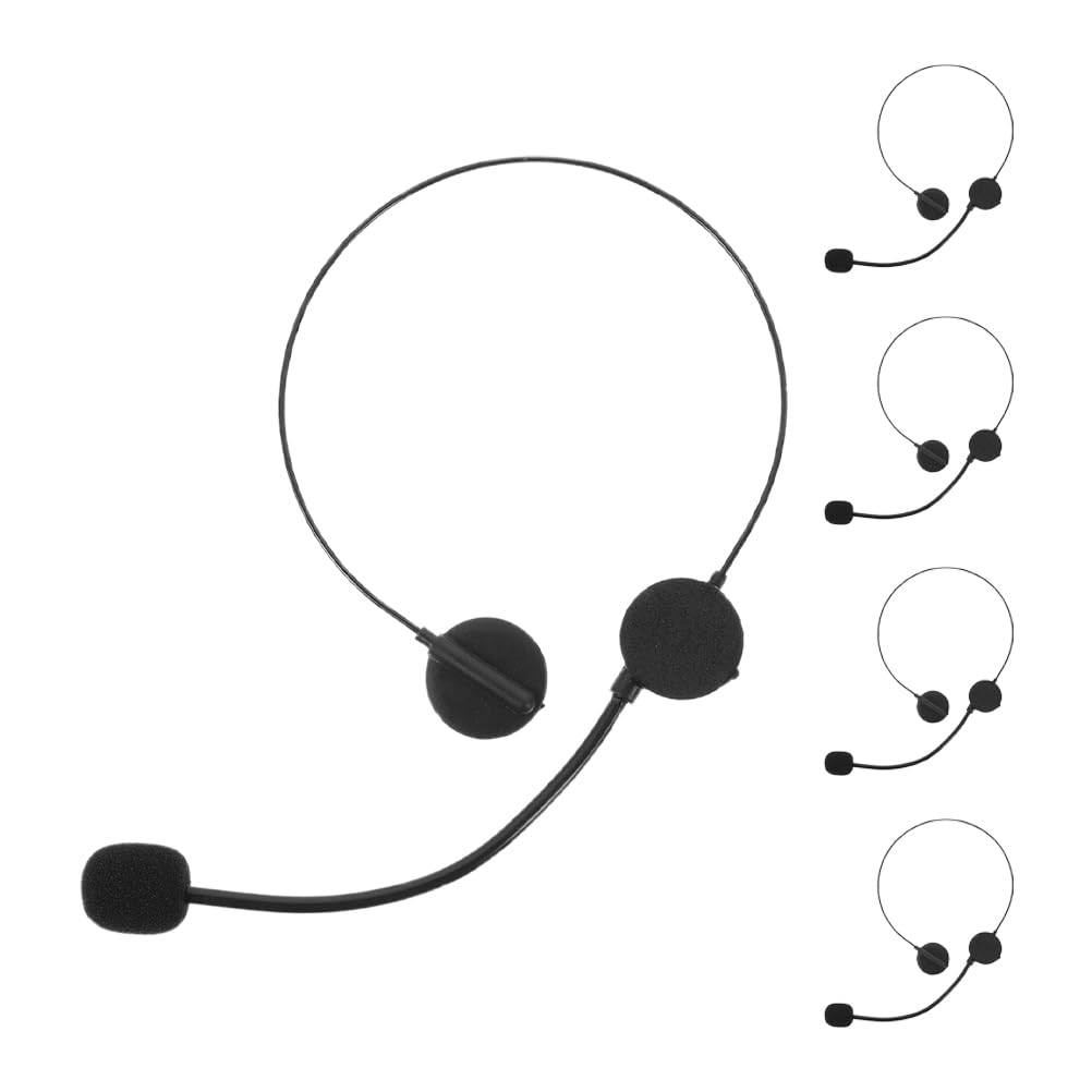 BESPORTBLE 5Pcs Fake Microphone Headset Lightweight Cosplay Accessories for Halloween Party Singer Headset Prop Toy Microphone Pretend Play Costume