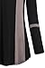 Helloacc Womans Long Sleeves Round Neck Color Block Loose Fit Dressy Tops,Black Taupe,X-Large