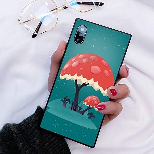 iPhone X 10 Xs Square Trunk Tree Art Case, Soft TPU Bumper Protective Shockproof Slim Square Case for iPhone X 10 Xs