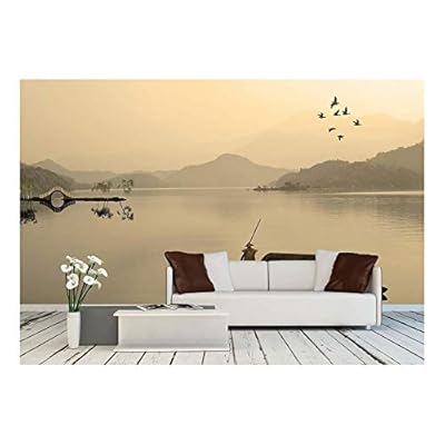 Painting Style of Chinese Landscape for Adv or Others Purpose Use - Removable Wall Mural | Self-Adhesive Large Wallpaper - 100x144 inches