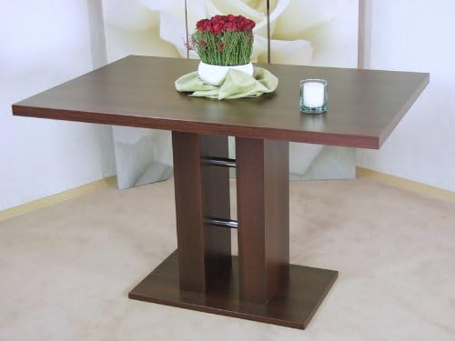 Saulentisch Nussbaum Dunkel Esstisch Esszimmertisch Tisch Kuchentisch Esszimmer Amazon De Kuche Haushalt