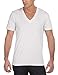 Canvas - Unisex Deep V-Neck T-Shirt (Large, White)