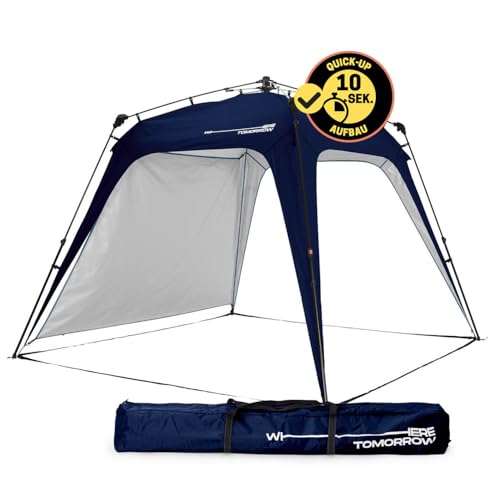 Lumaland Outdoor Pavillon 2,5 x 2,5m | Wasserdicht & UV-Schutz | Gartenzelt inkl. 1x Seitenteil & Tasche & Heringe | Robuster Camping & Partyzelt | Po