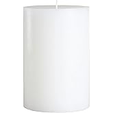 Mister Candle Unscented 4"x6" White Pillar Candle, Solid Color, Cotton Wick, Dripless & Smokeless, Premium Wax Candle for Home Decor, Handmade, 120 Hour Burn Time