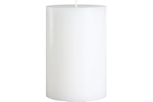 Mister Candle Unscented 4"x6" White Pillar Candle, Solid Color, Cotton Wick, Dripless & Smokeless, Premium Wax Candle for Home Decor, Handmade, 120 Hour Burn Time