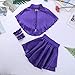 ACSUSS Kids Girls Greatest Show Anne Wheeler Costume Cape Tops with Pleated Skirt Wristband Outfits Purple 6-8