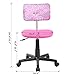 ANJI Swivel Mesh Back Kids Desk Chair with Adjustable Seat Office Task Chair Pink