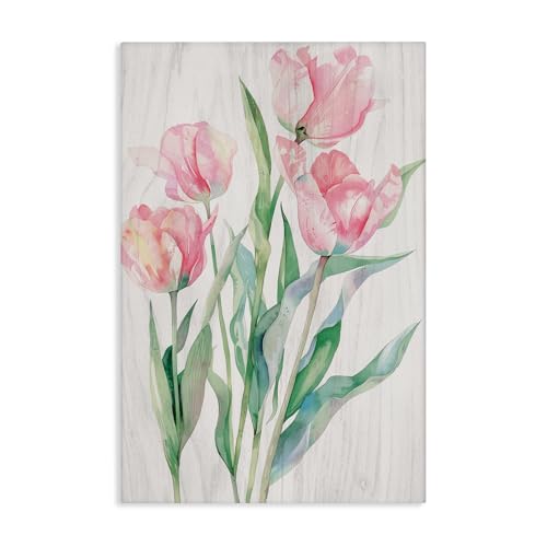 Stupell Industries Pink Tulip Blossoms Canvas Wall Art design by Maya Blooms, 3…