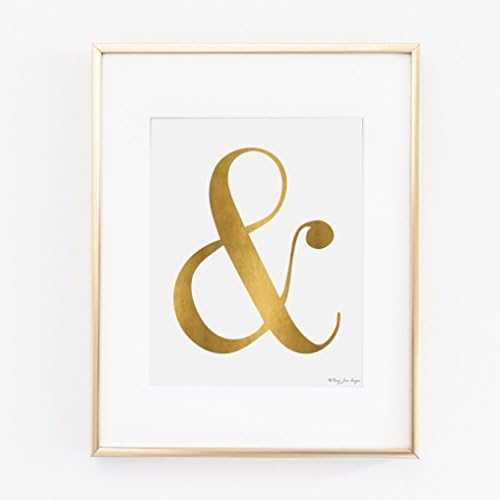 Gold Ampersand Sign Art Print, And Symbol Gold Art Print, Gold Office Art, Wall Art, Gold Print, Wall Decor, Gold Nursery Art